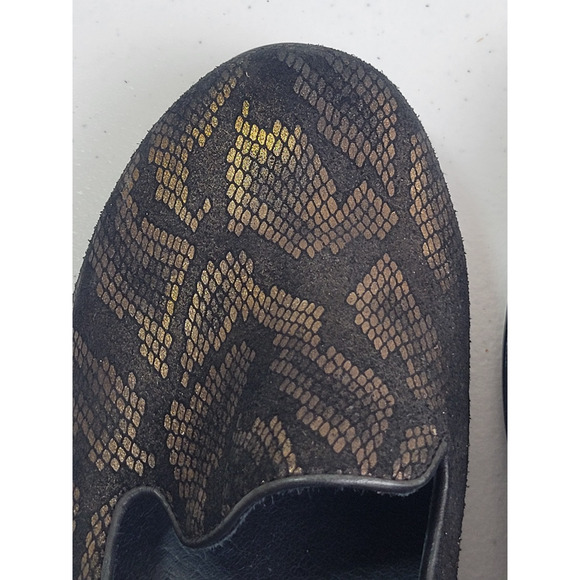 Dansko Olivia Black Gold Shoes Loafers Snake Print Comfort Shoes Women's Size 38 - Picture 7 of 13